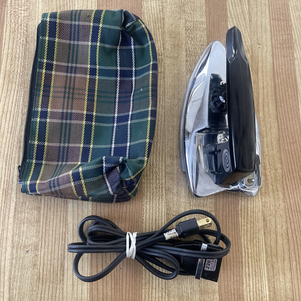 TEFAL Portable Travel Iron model 11.04 Made in FRANCE - Tested & Works Ironing